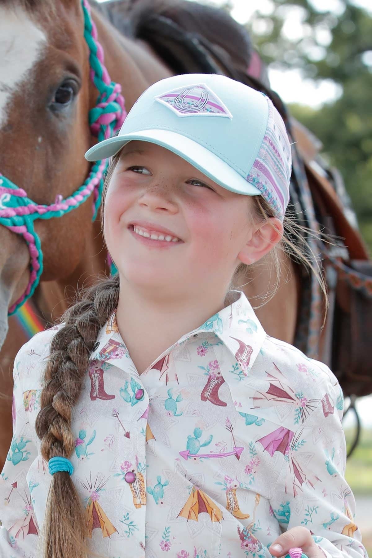 Cruel Girl's Turquoise Trucker Cap.