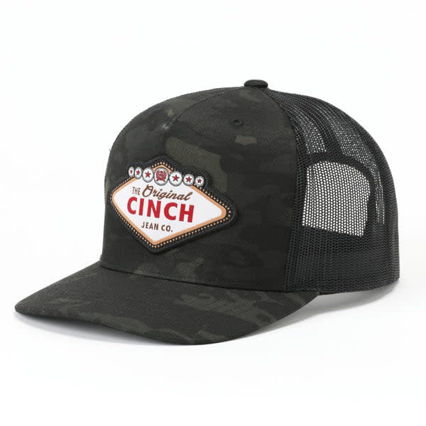 Cinch Men's Black Camo Trucker Cap