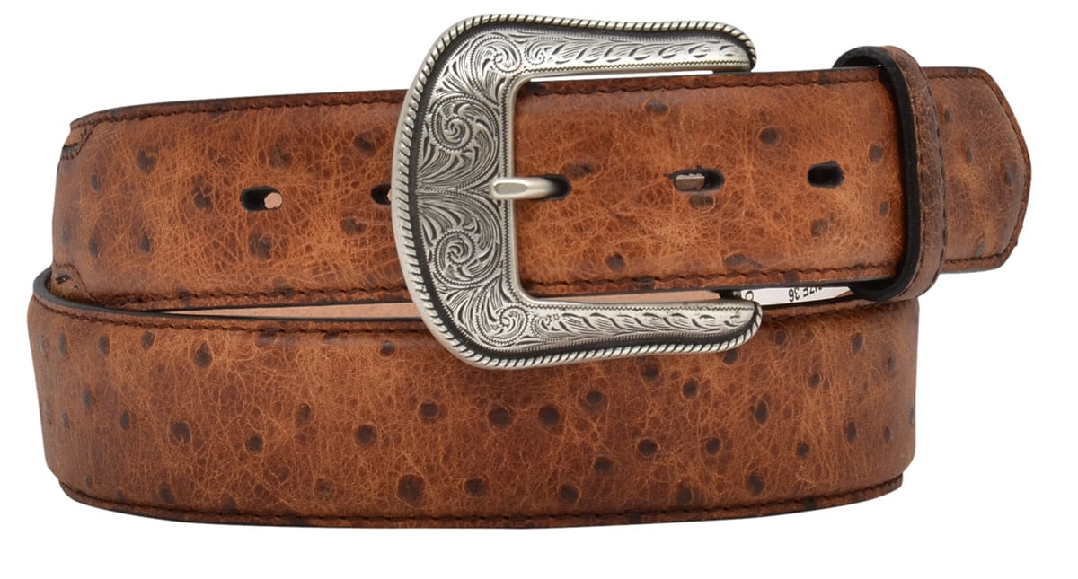 Men's Ostrich Print Western Belt C4 Size 32.