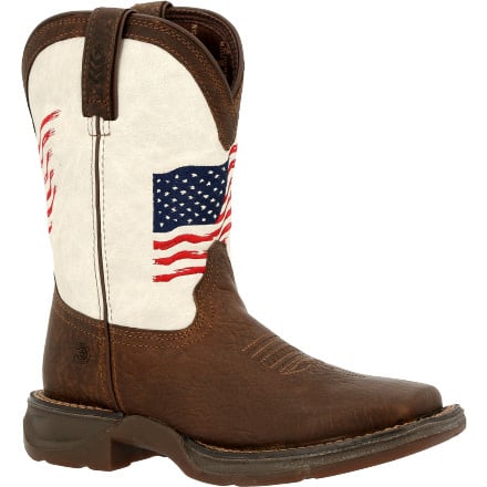 Youth Brown and White Flag Boot