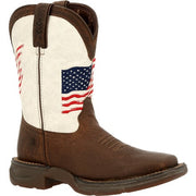 Children's Brown and White Flag Boot