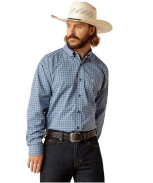 Ariat Men's Deja Vu Airflow Blue Long Sleeve Shirt.