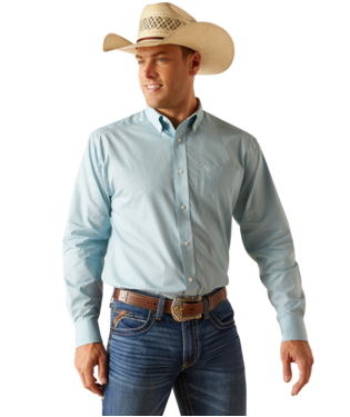 Ariat Men's Wrinkle Free Ian Porcelain Blue Shirt