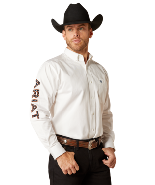 Ariat Men's Team White Long Sleeve Shirt