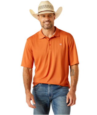 Ariat Men's TEK Fox Orange Polo C3 Size Small