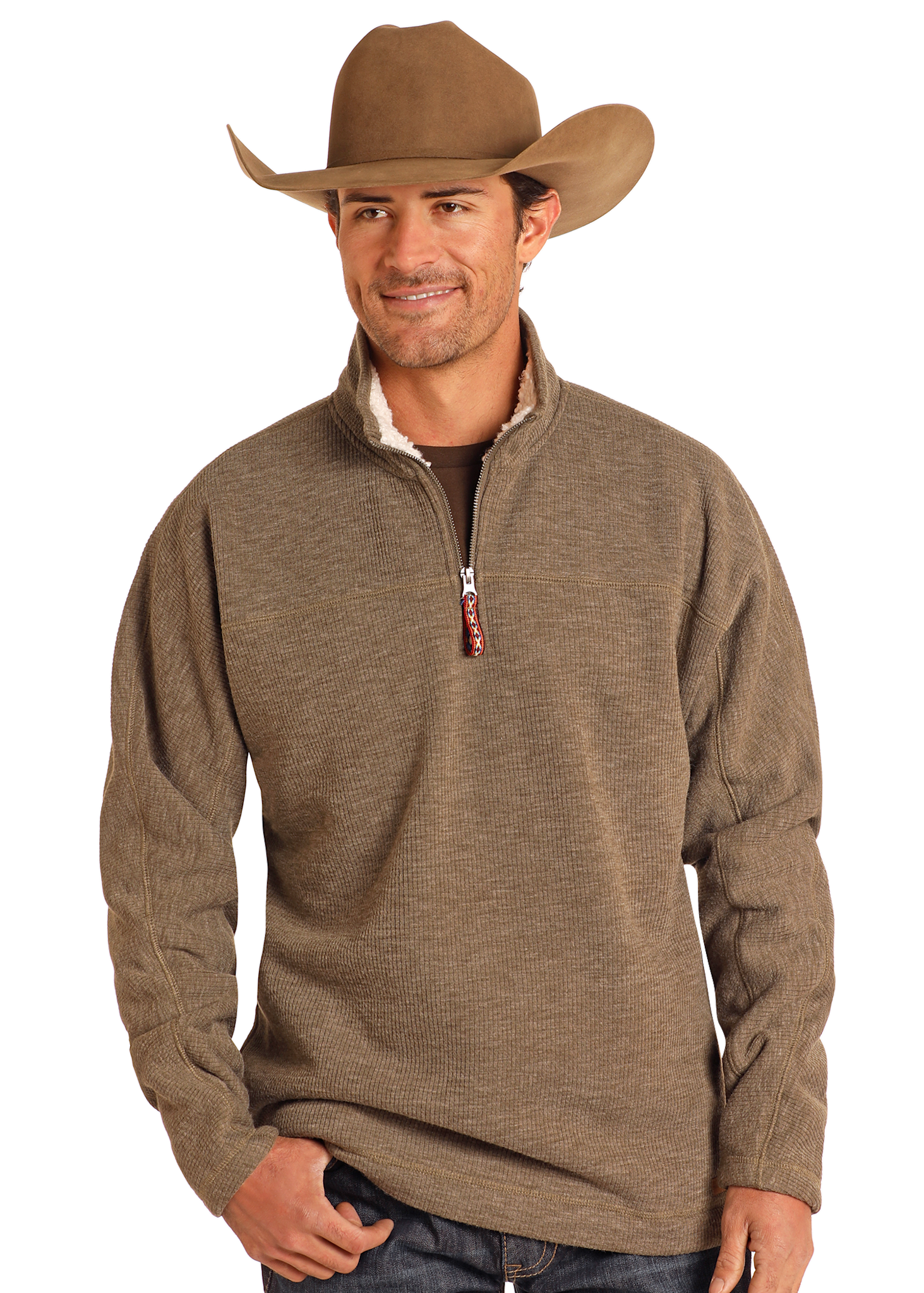 Powder River Men's 1/4 Zip Bonded Pullover