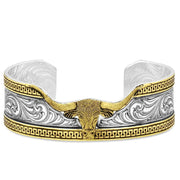 Montana Silversmiths Carved Longhorn Cuff Bracelet