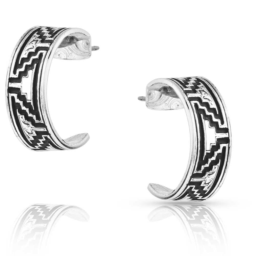 Montana Silversmiths Southwestern Escape Hoop Earrings.