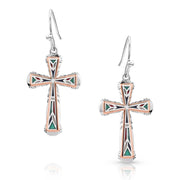 Montana Silversmiths Western Mosaic Cross Earrings