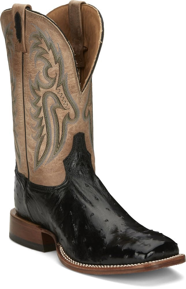 Tony Lama Men's Black FQ Ostrich Boots