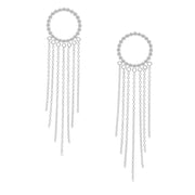 Trailing Halo Fringed Earrings