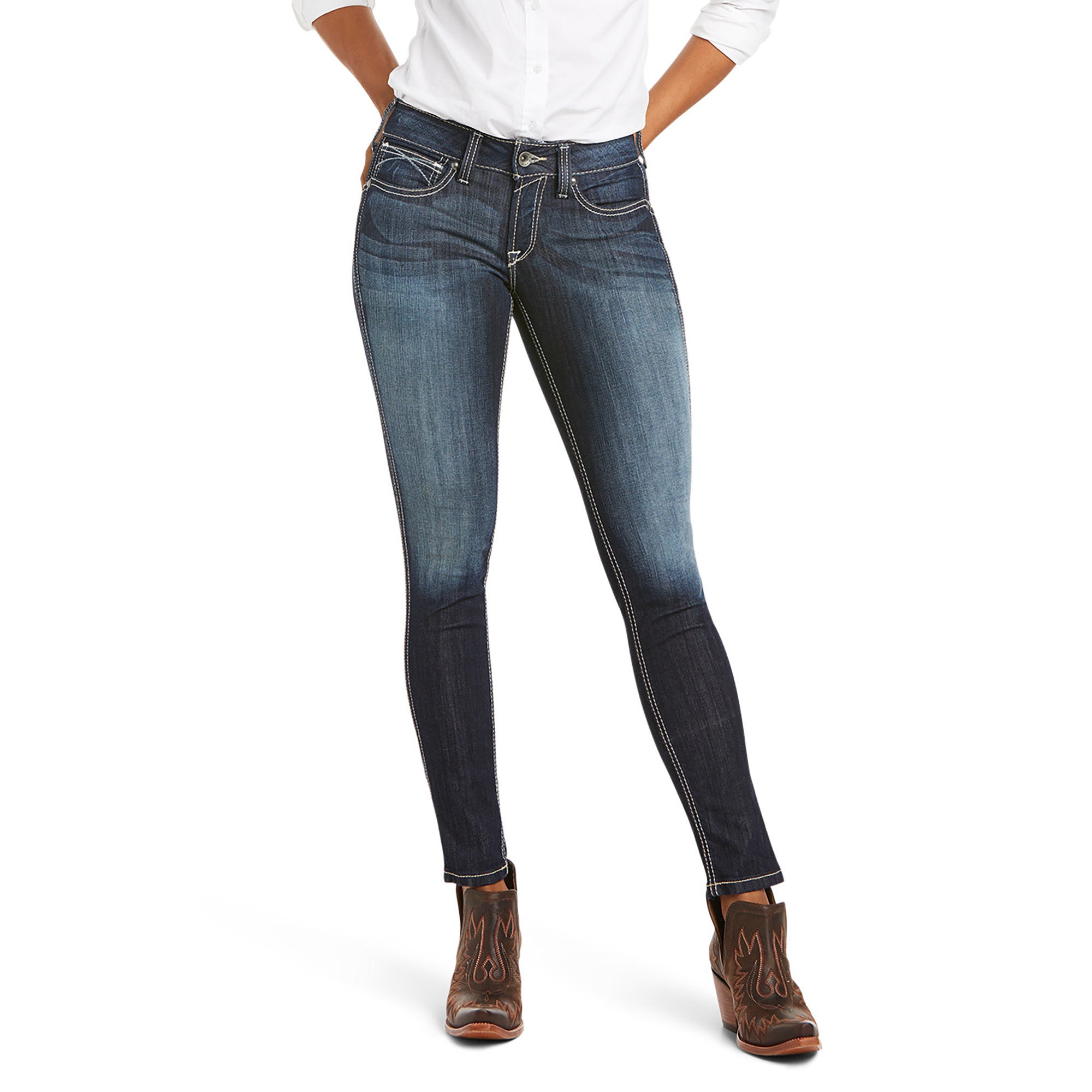 Ariat Ladies R.E.A.L. Mid Rise Stretch Outseam Ella Skinny Jean C3