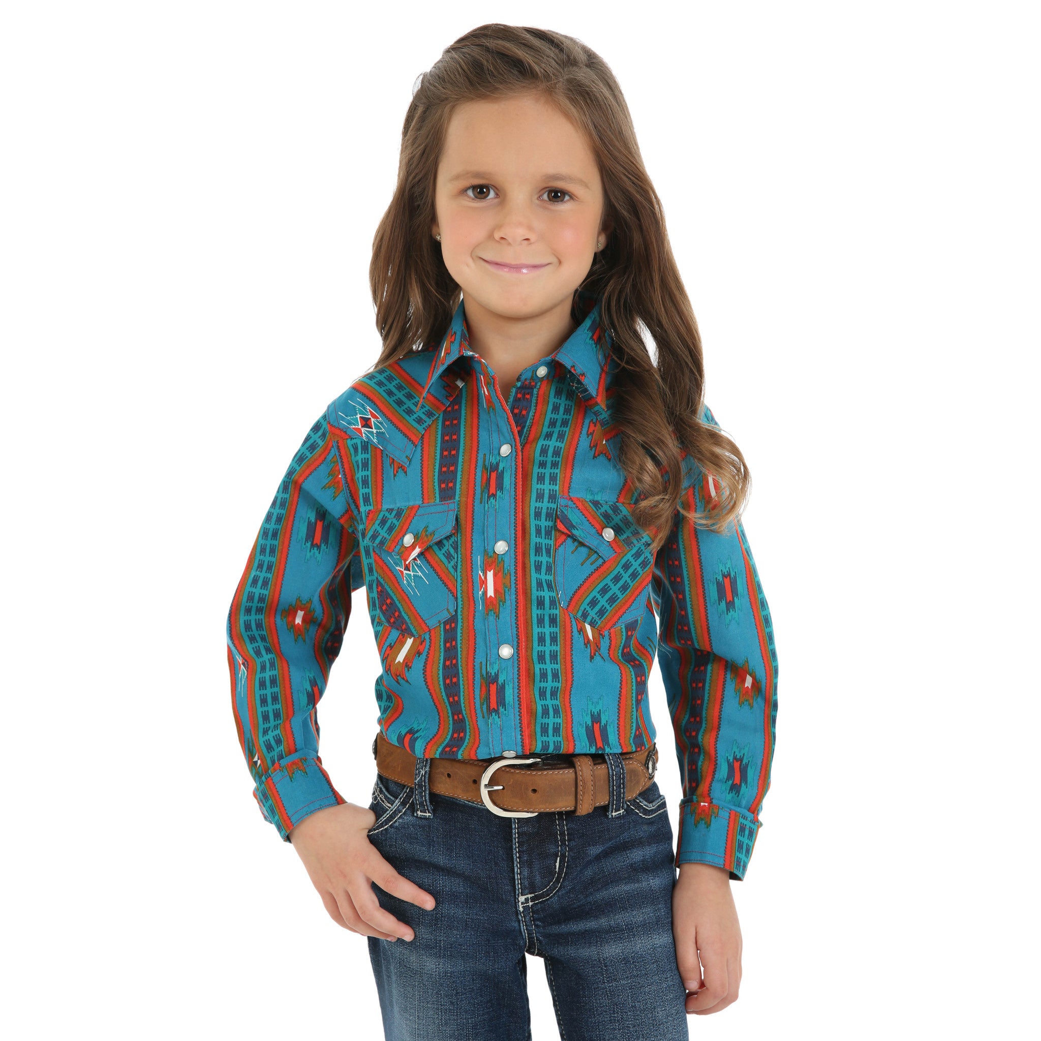 Girl's Turquoise Southwest Long Sleeve