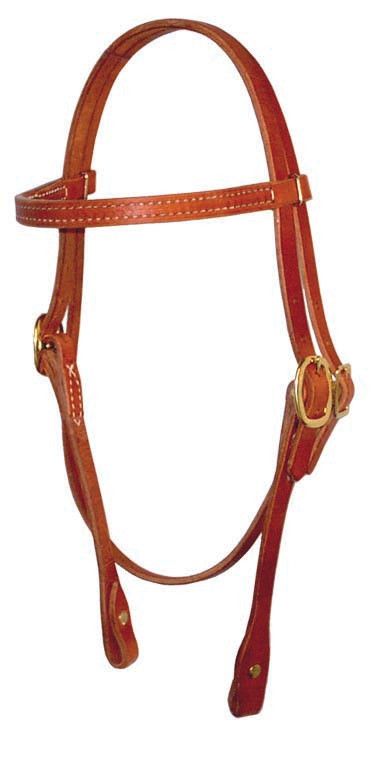 Berlin Harness Leather Browband Headstall w Chicago Screws