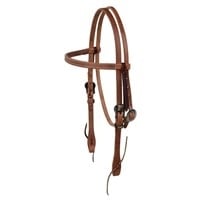 Berlin Leather Browband Floral Buckle Headstall.