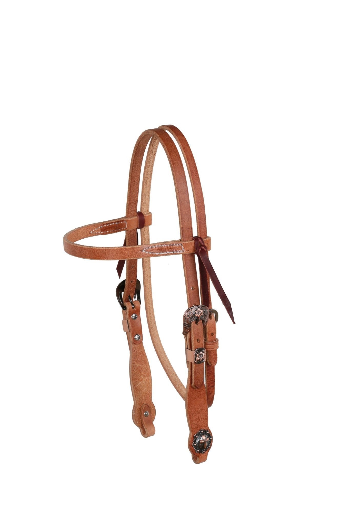 Berlin Copper Flower Buckle Browband Headstall.