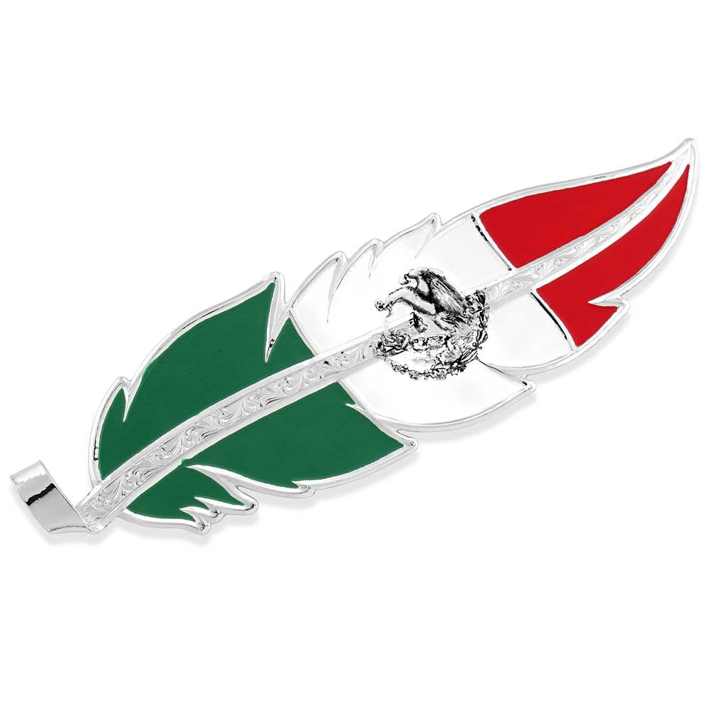 Montana Silversmiths Mexico Flag Hat Feather.