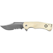 Hooey White G10 Clip Point Flipper Knife