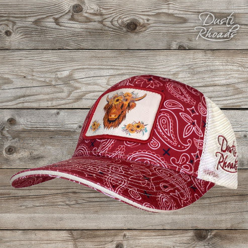 Dusti Rhoads Howdy Highlander Patch Trucker Cap.