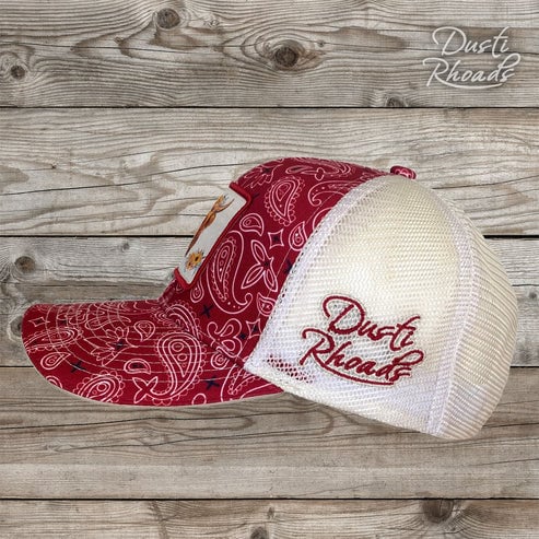 Dusti Rhoads Howdy Highlander Patch Trucker Cap.