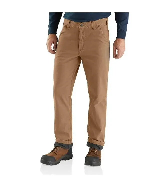 Carhartt Men's Rugged Flex Relaxed Fit Canvas Fleece-Lined Utility Work Pant