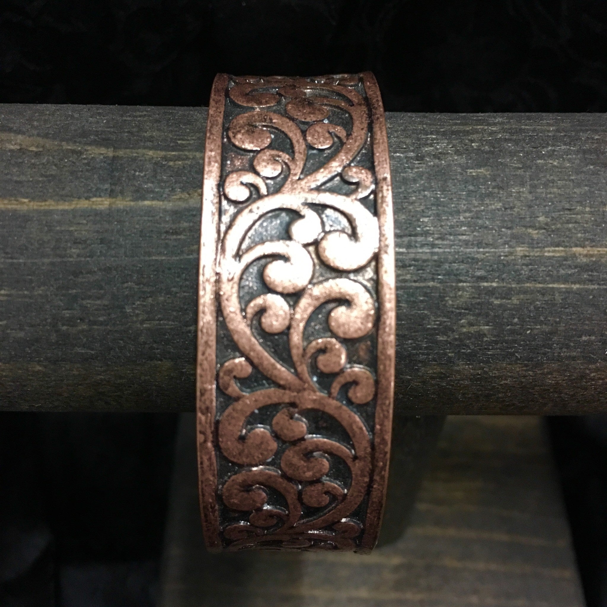 Copper Floral Cuff Bracelet