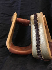 Rawhide Covered Metal Roper Stirrups