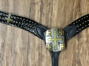 Black Snake Print with Crosses Breastcollar