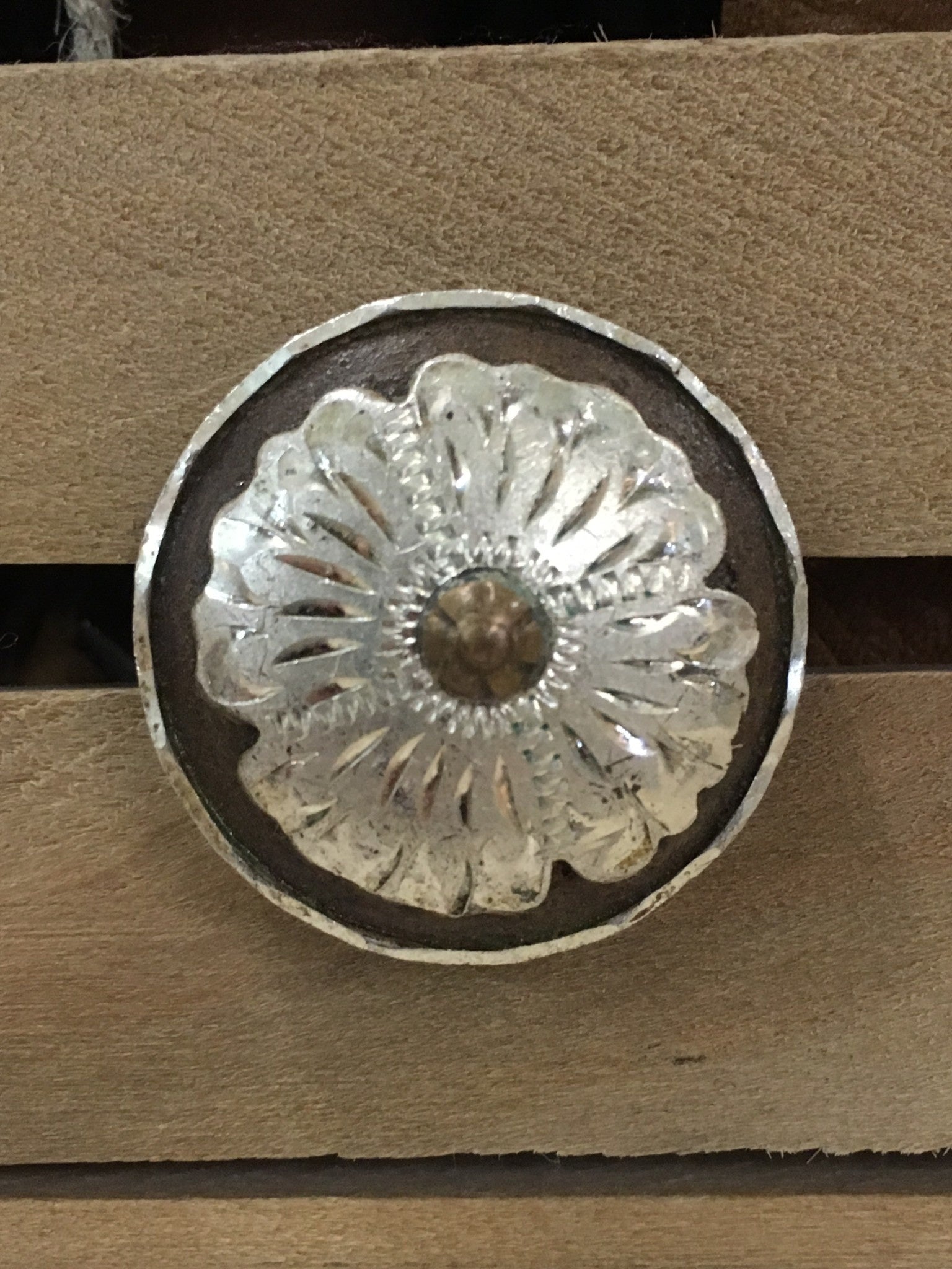 Medium Antique Flower Screw Conchos.