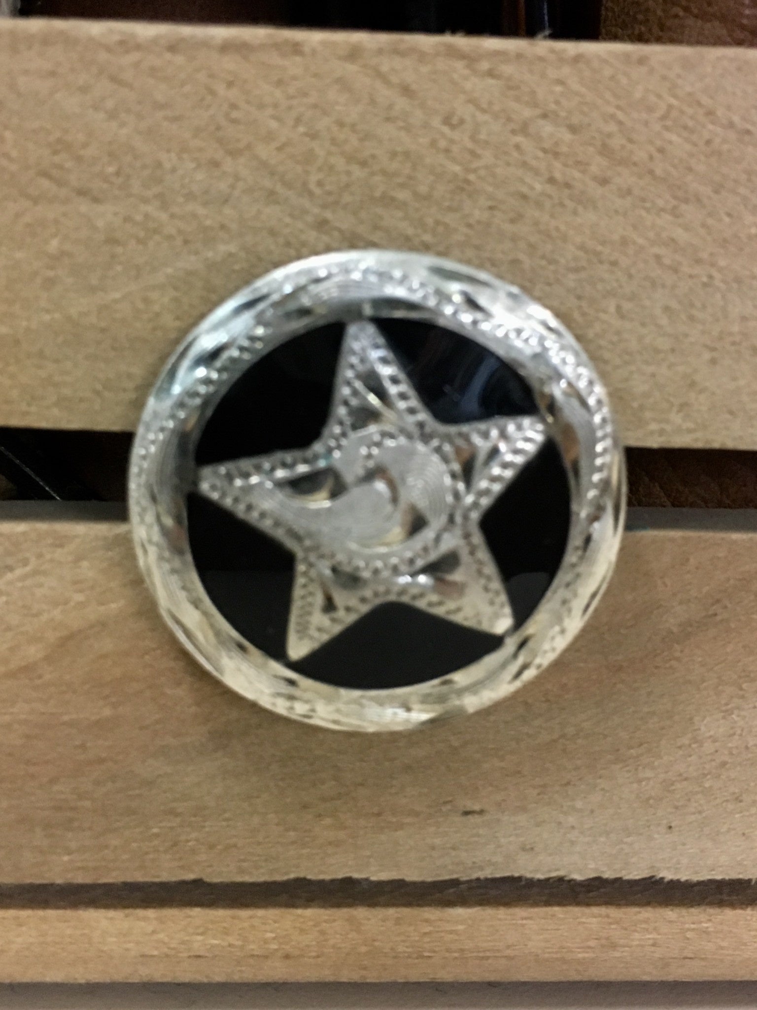 Medium Black Star Screw Conchos.