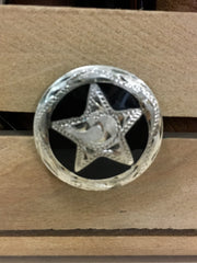 Medium Black Star Screw Conchos