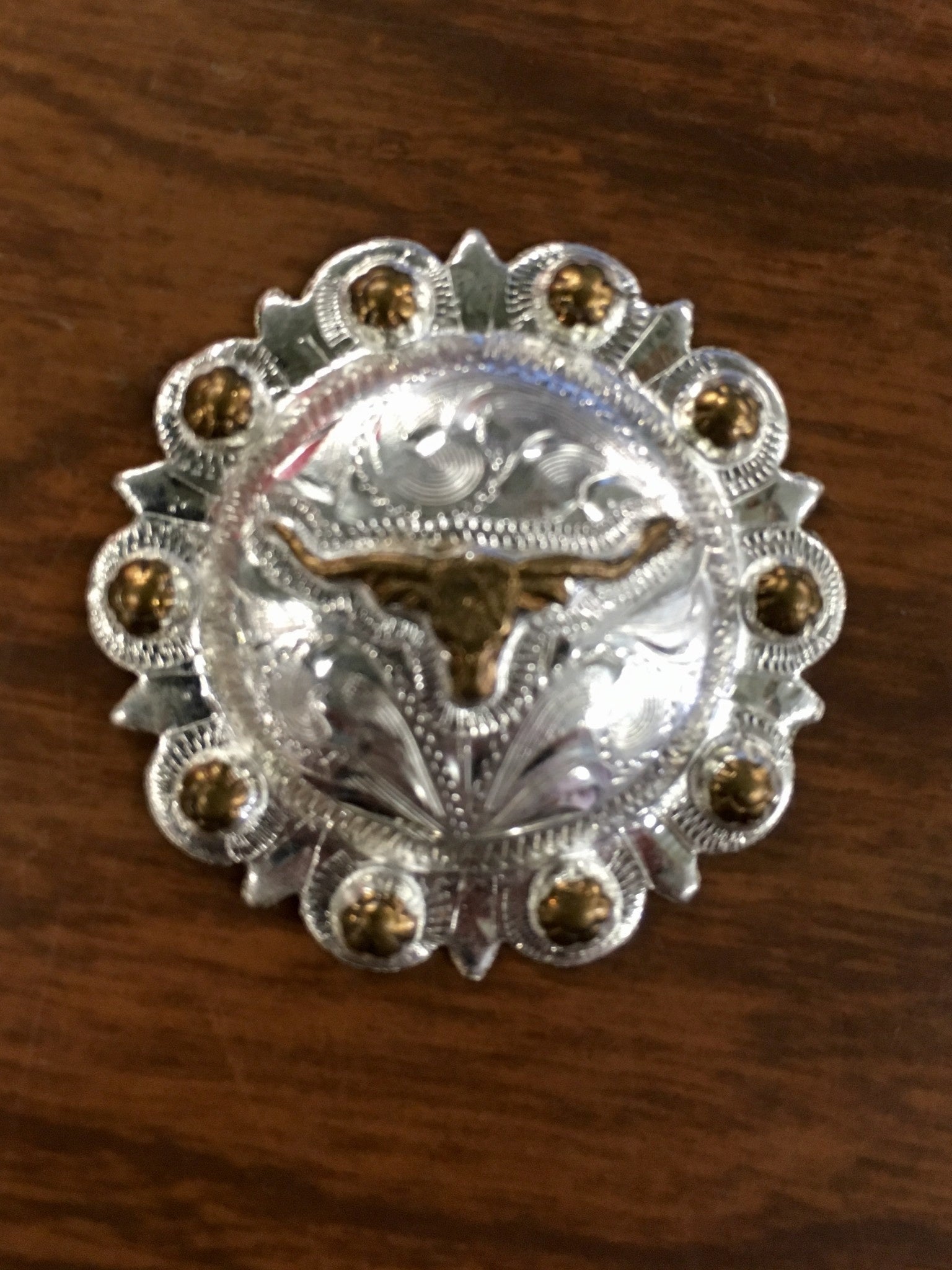 Large Silver Berry Steer Head CS Concho