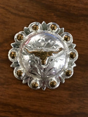 Large Silver Berry Steer Head CS Concho