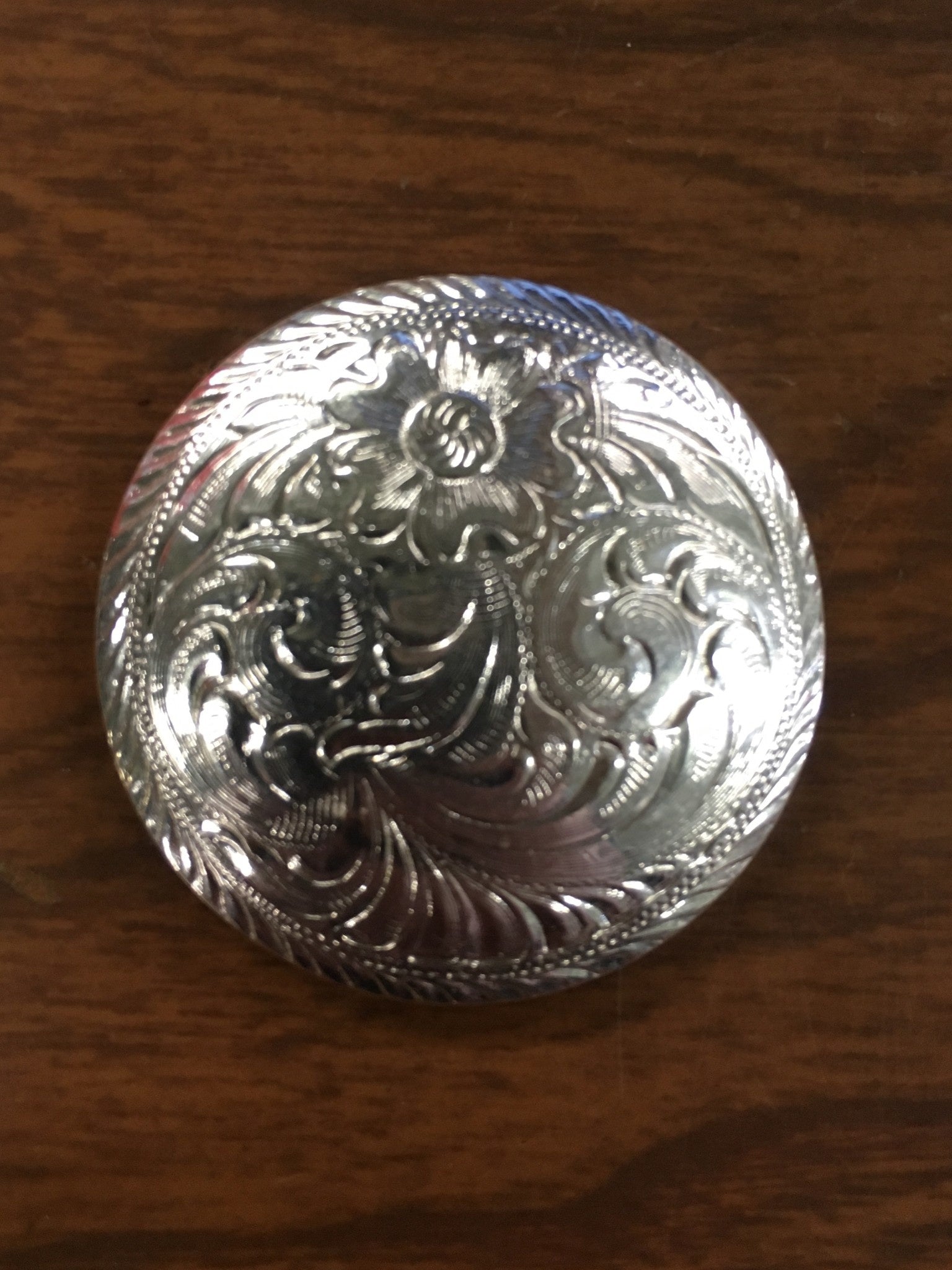 Large Silver Engraved Rope Border CS Concho.