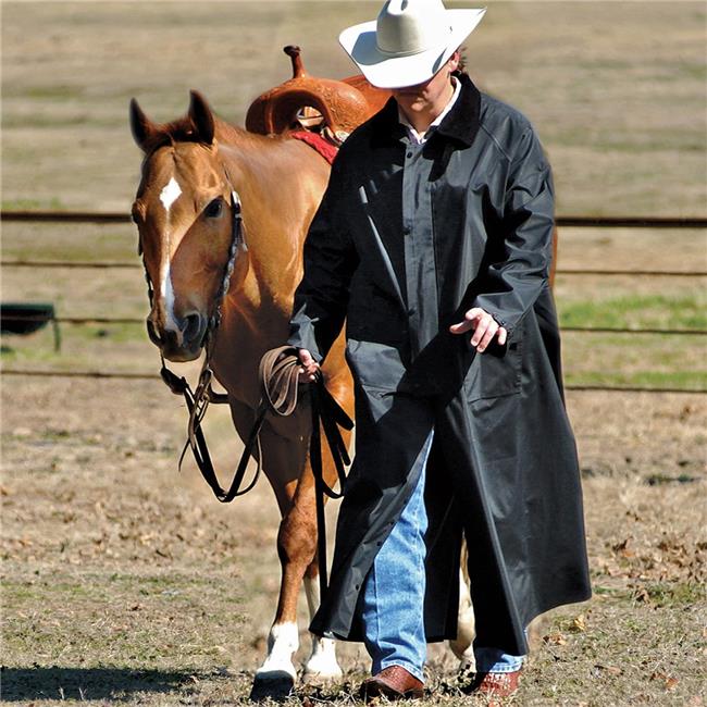 Double S Black Saddle Slicker.