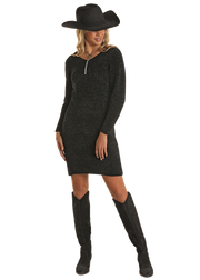 Rock & Roll Women's Black Chenille Knit Dress C3