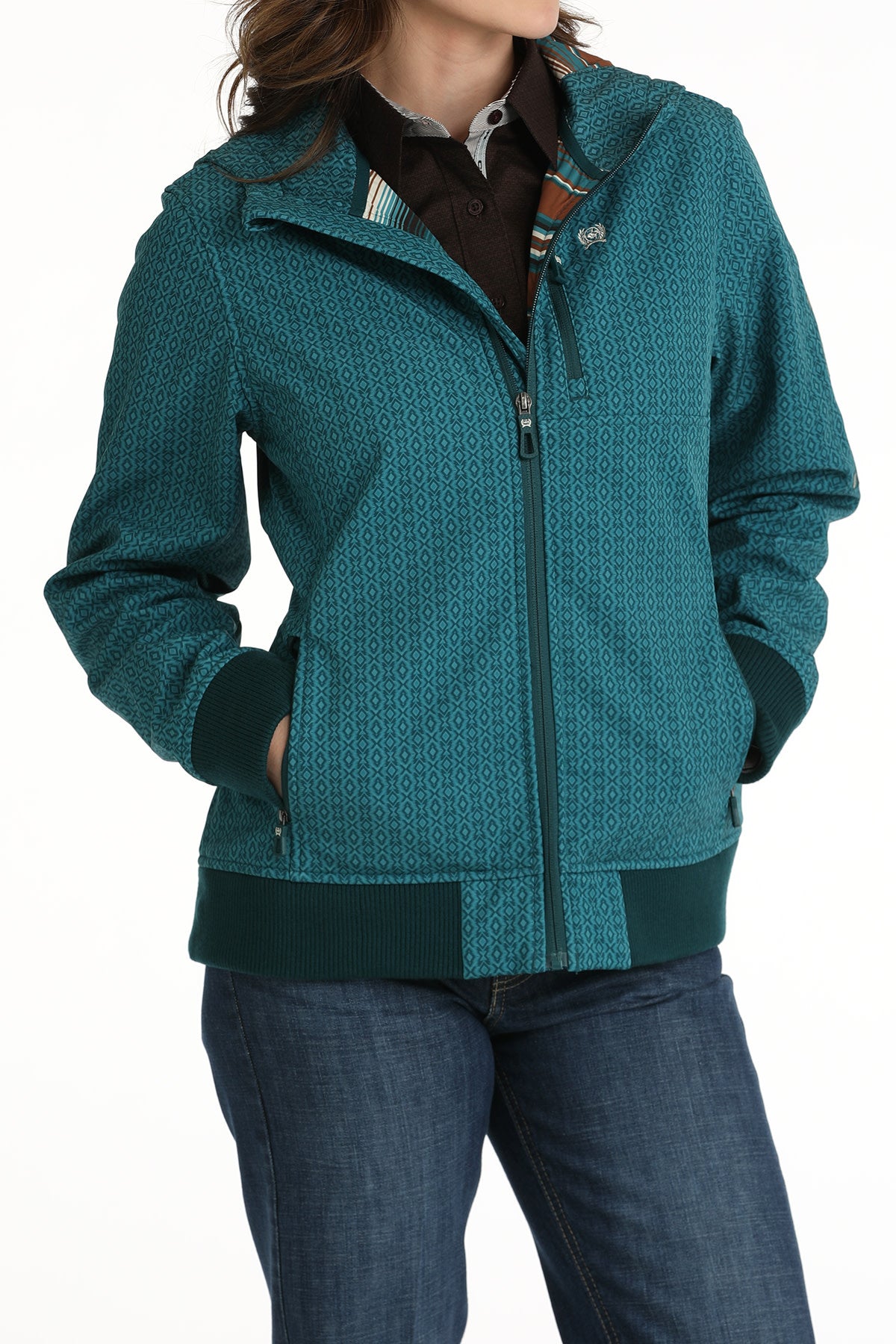 Cinch Women's Teal Bonded Hoodie.