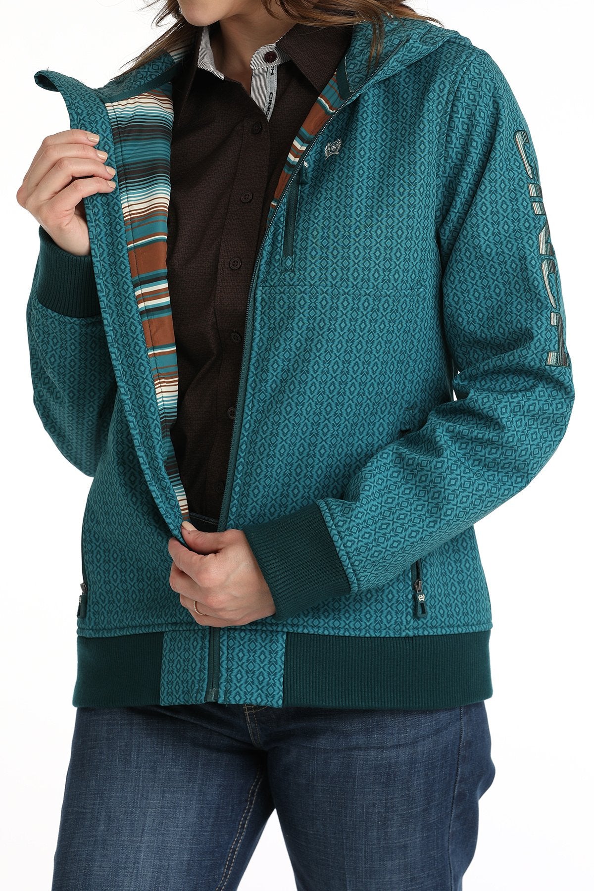 Cinch Women's Teal Bonded Hoodie.