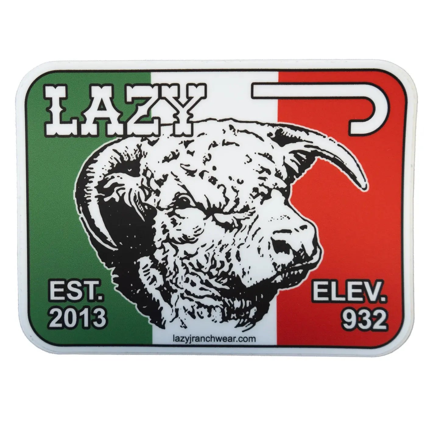 Lazy J Ranch Wear Large Elevation Sticker.