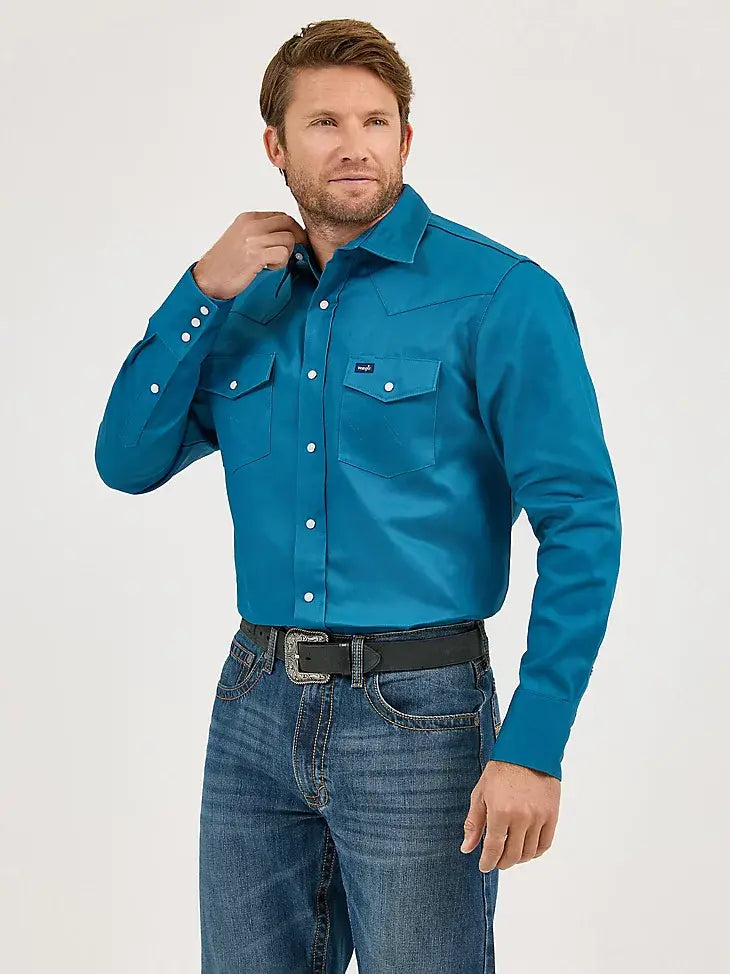 Wrangler Men's Cowboy Cut Firm Finish Snap Front Shirt