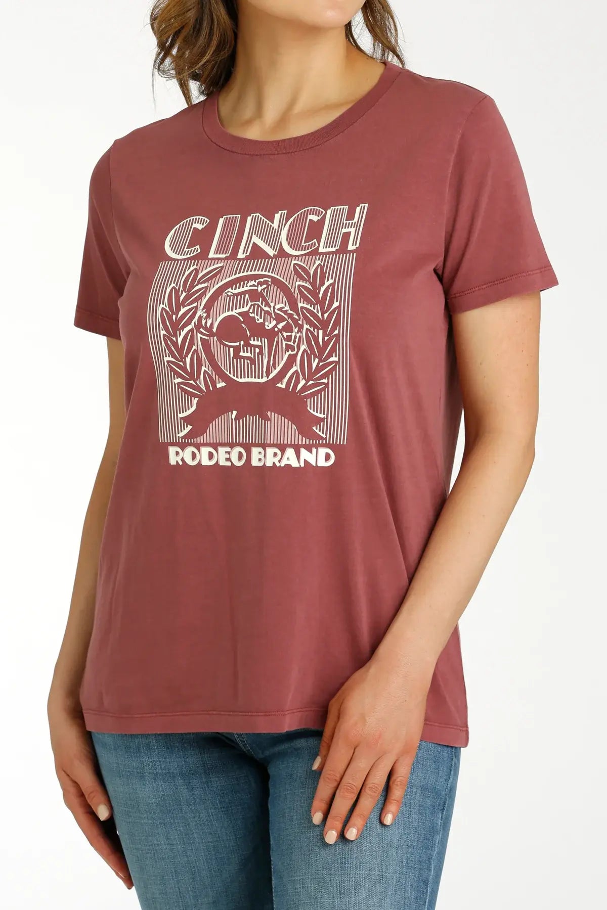 Cinch Women's Burgundy Rodeo Tee.