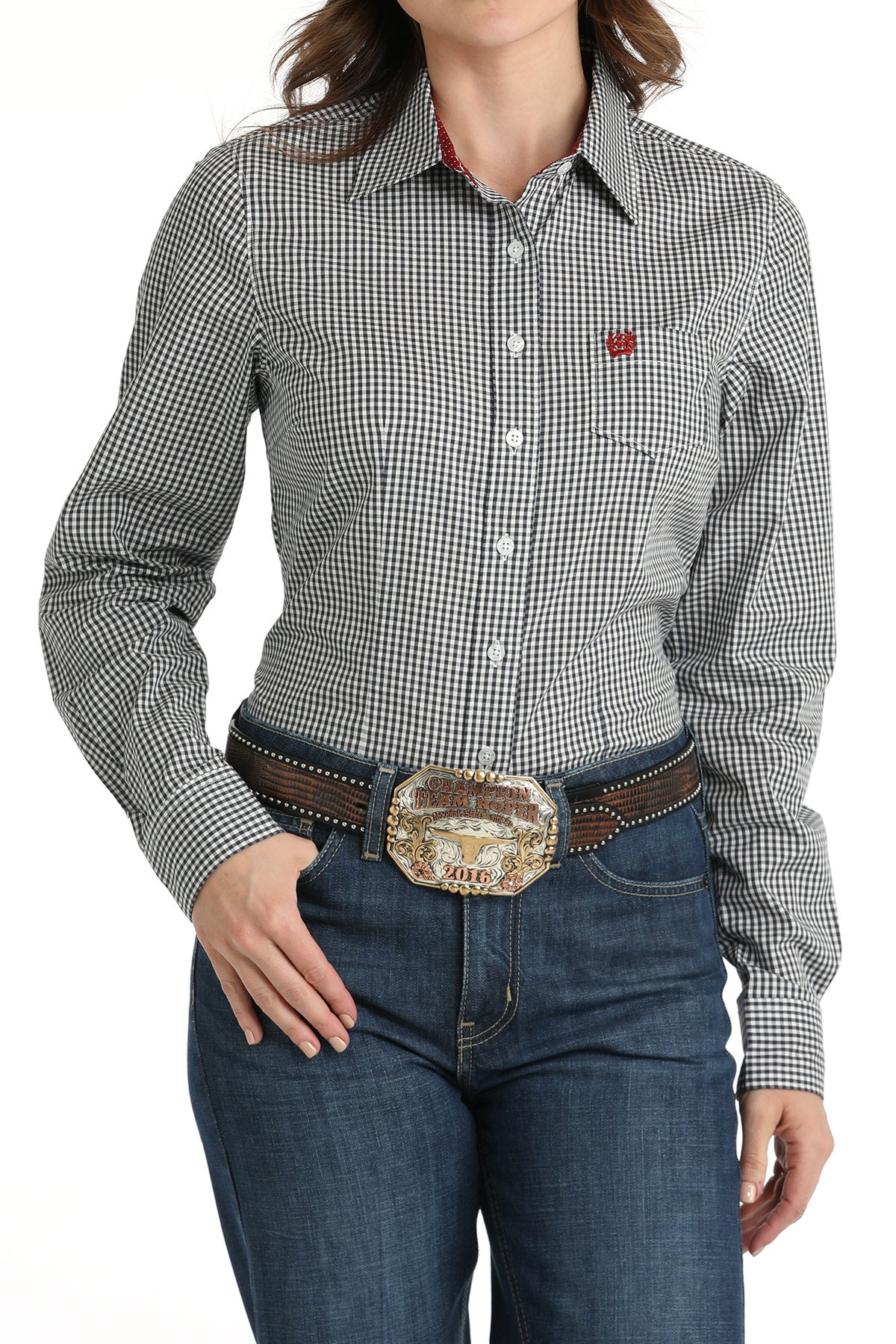 Cinch Women's Plaid Button Down Shirt.