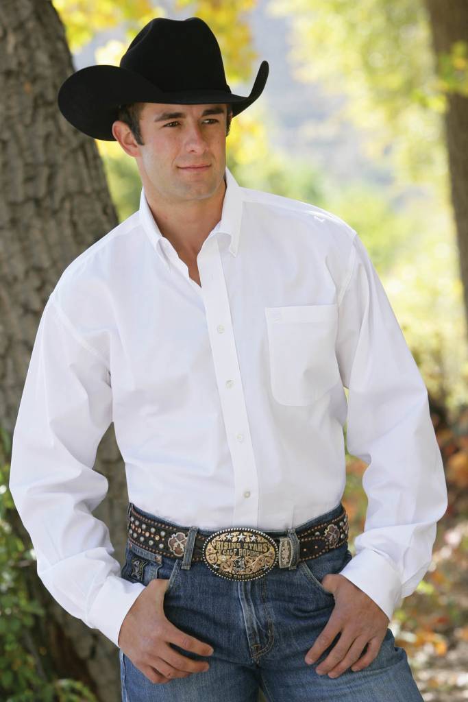 Men's Cinch White Button Down Shirt.