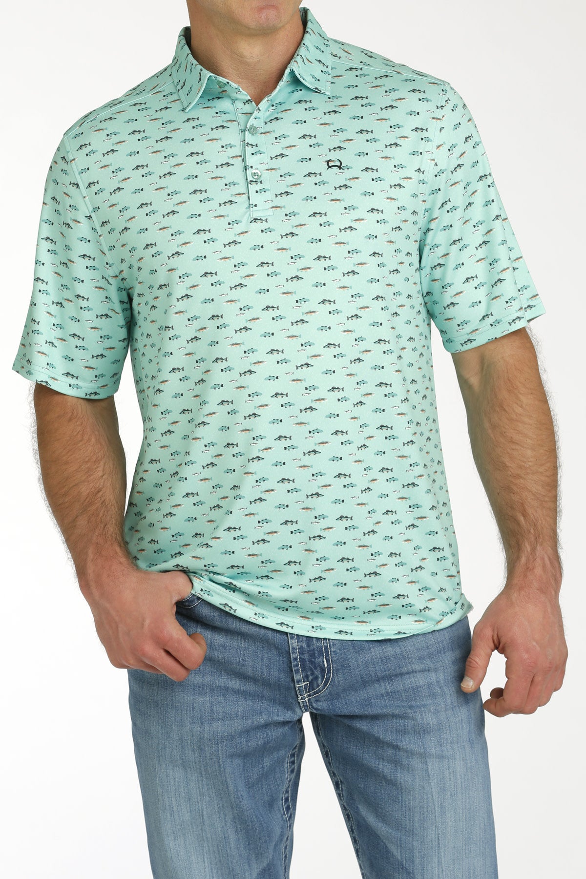 Cinch Men's ArenaFlex Turquoise Polo C3 Size Small