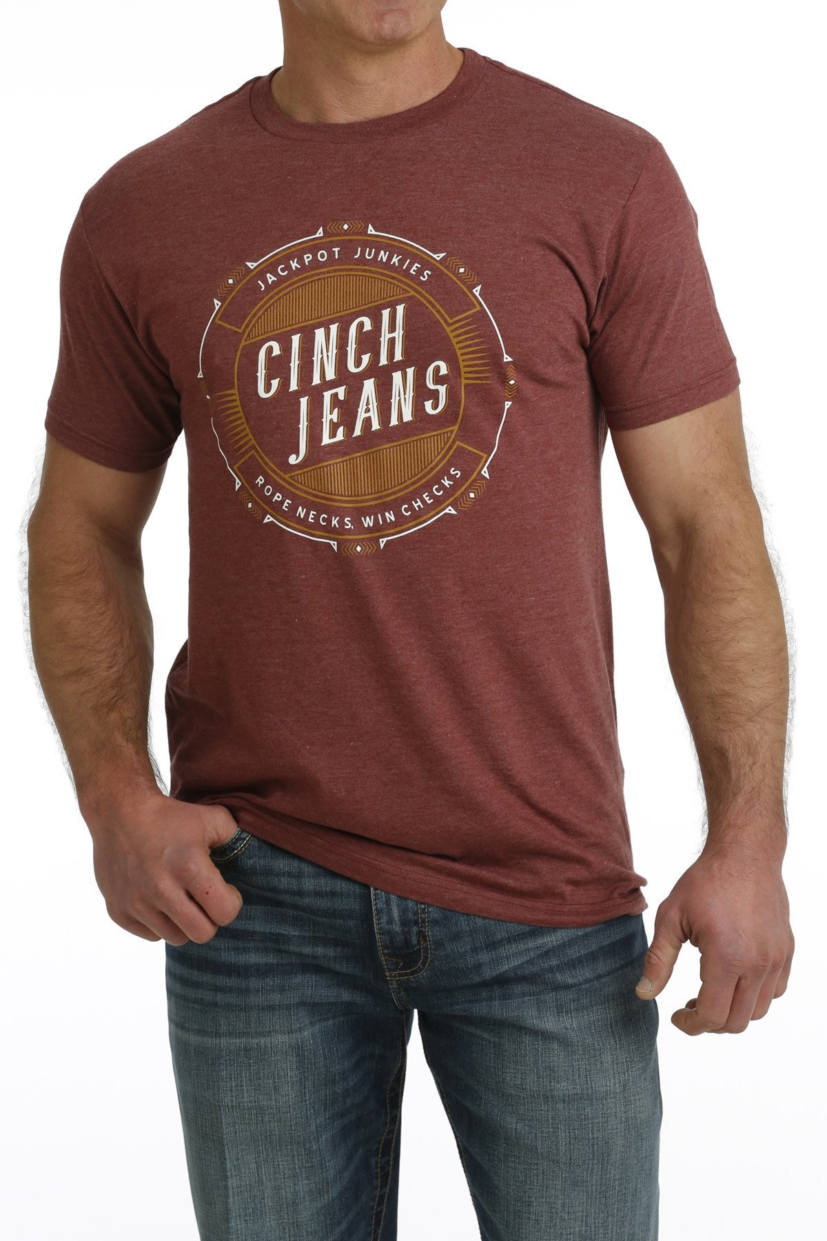 Cinch Men's Burgundy Graphic Tee.