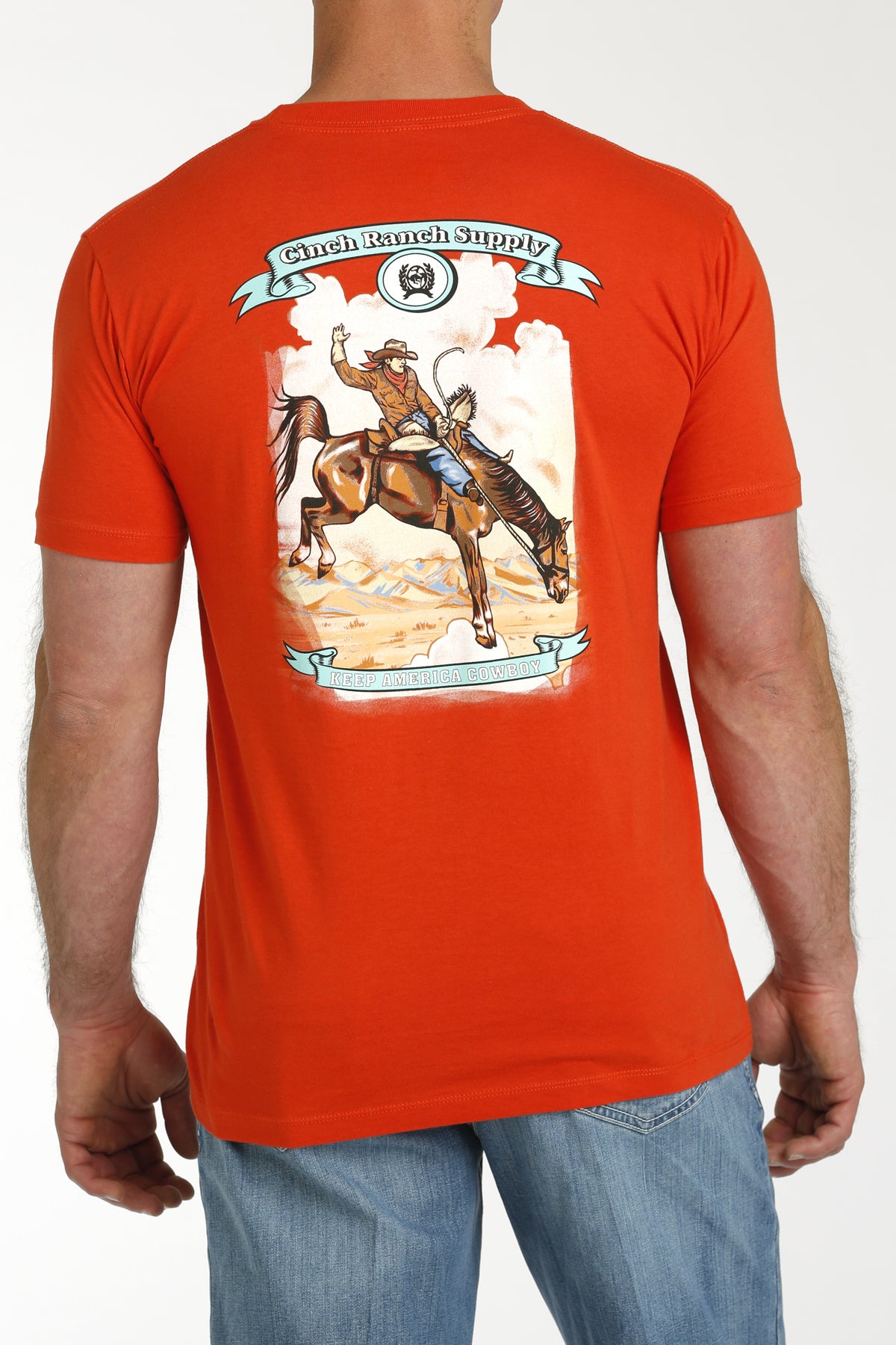 Cinch Men's Red Graphic Tee