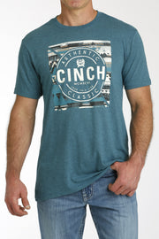 Cinch Men's Teal Graphic Tee