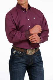 Cinch Men's Solid Purple Long Sleeve Shirt