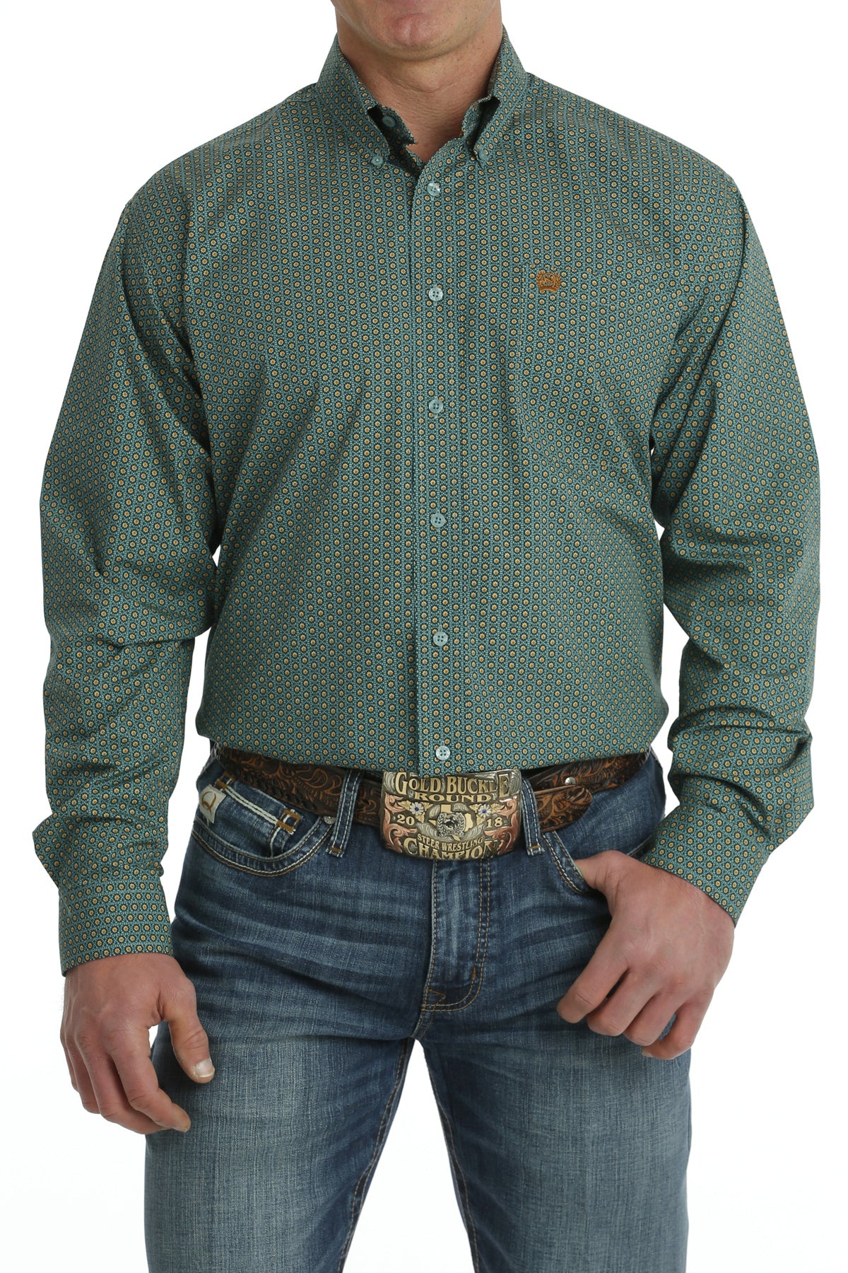 Cinch Men's Turquoise Print Shirt