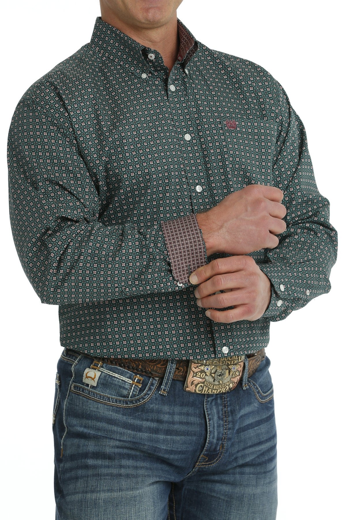 Cinch Men's Emerald Printed Shirt.